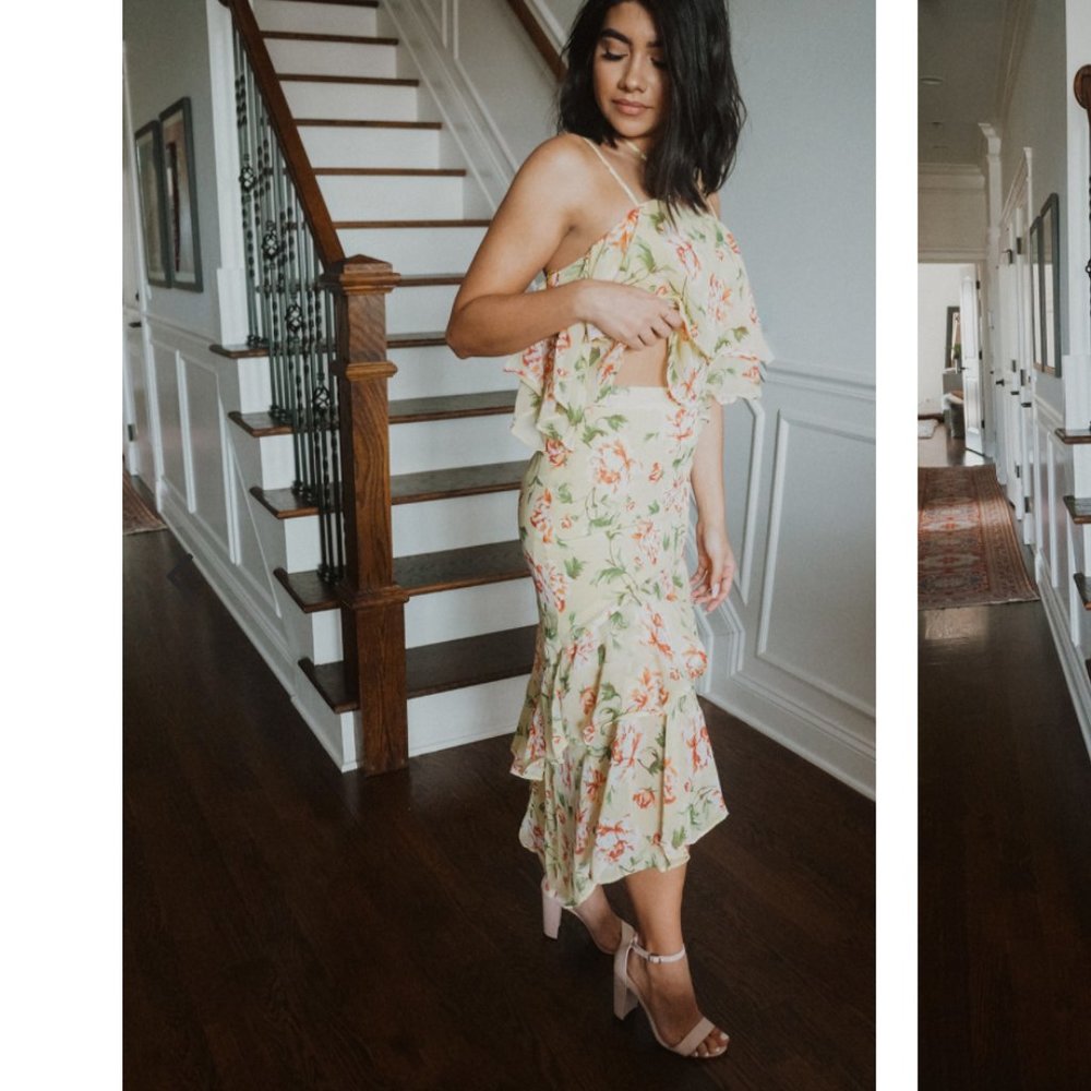 NWT Ruffled High-Low Hem Floral Skirt - Picture 3 of 4